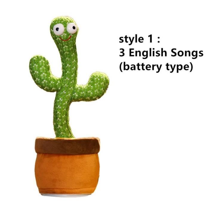 Cactus en peluche - Danse & son avec lumière - Avec chansons