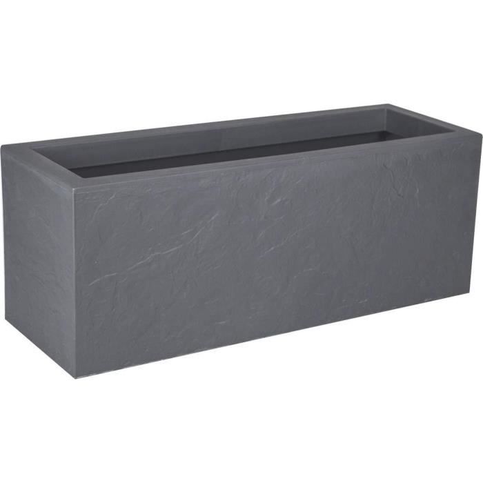 Jardinière carrée modulable EDA Volcania Up - Gris Galet - 80 cm - Non gélif et anti-UV