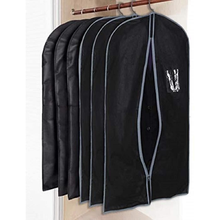 Lot De 3 Sacs à Vêtements En Coton Respirant Avec Fermeture Éclair Métal - Housse Anti-Poussière Pour Manteaux, Fourrures Et Doudounes