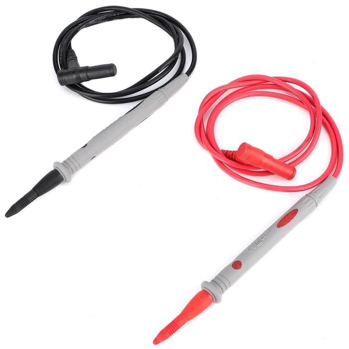 Câbles De Test Multimètre Avec Sondes Aiguille Ultra-Fines - Pour Broches IC & Composants - Longueur 90cm - Silicone - 6