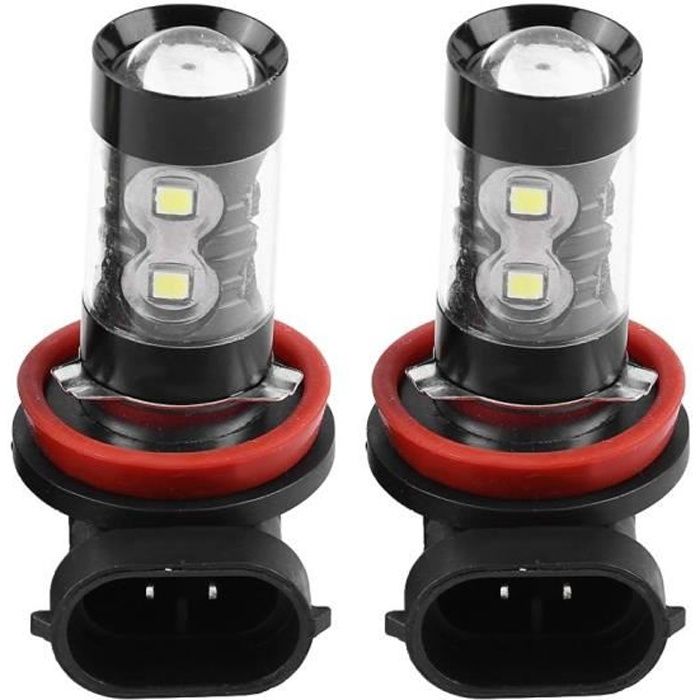 ARAMOX Ampoule antibrouillard LED 2 pcs H8 H11 12V-24V 50W Voiture Haute Puissance Brouillard LED Brouillard Ampoules De Jour