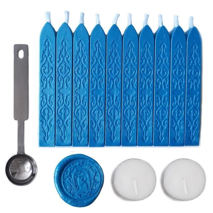 Kit Cire à Cacheter 300 Perles Dorées + Cuillère & Bougies - Pour Mariage, Invitations & Lettres