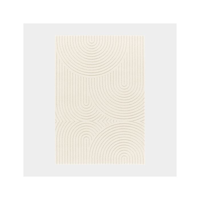 Tapis de salon en relief - Circle - Courbe crème