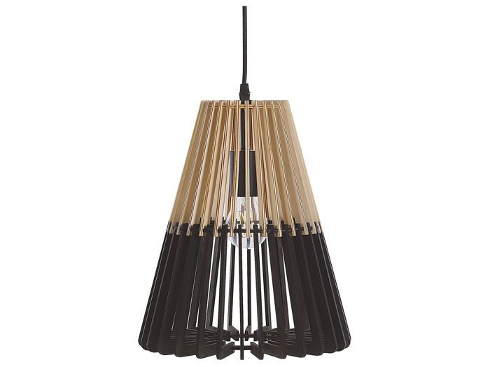 Beliani - Lampe suspension en bambou noir et marron clair CAVALLA