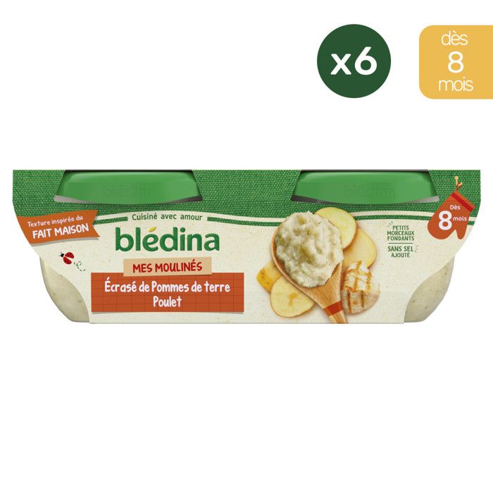 Blédina Idées De Maman - 4 Recettes (Courgettes Riz Veau & Légumes Vert Boulghour Dinde) Dès 12 Mois - Lot De 3 Packs