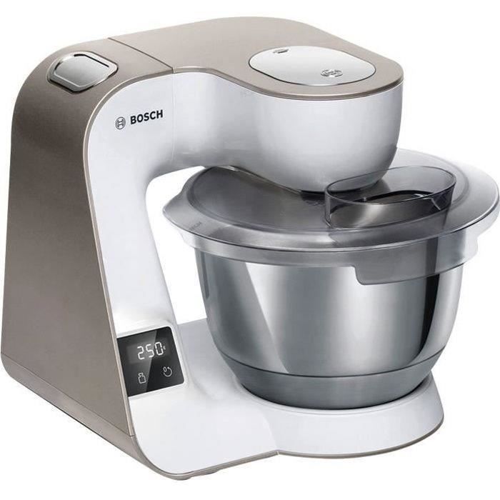 Robot de cuisine BOSCH Kitchen machine StyLine - Blanc et argent - 1000 W - 7 vitesses + turbo - Bol mélangeur 3,9L - Blender 1,25L
