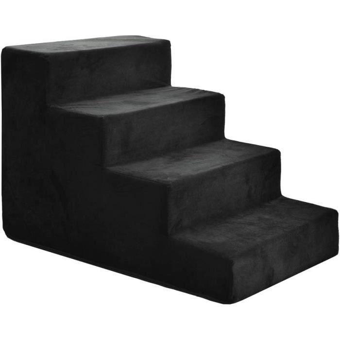 Comparer les prix de Escaliers pour chien, escaliers pour chat, escaliers pour animaux, M 56 x 40 x 40 cm, noir, imitation daim