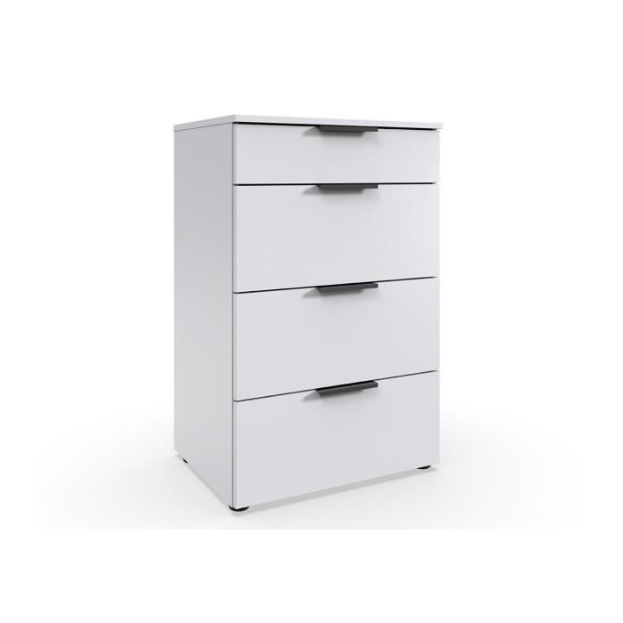 Vida Designs Commode 5 Tiroirs Riano - Meuble Chambre Avec Poignées Métal Et Système Anti-Déformation, Blanc