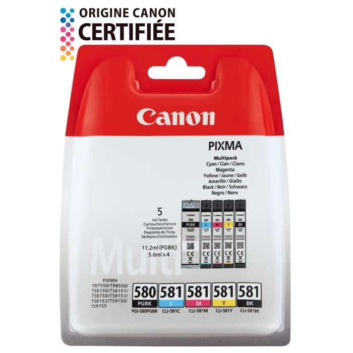 Pack De Cartouches D'encre pgi 580 Et Couleur cli 581 Canon - vue 2