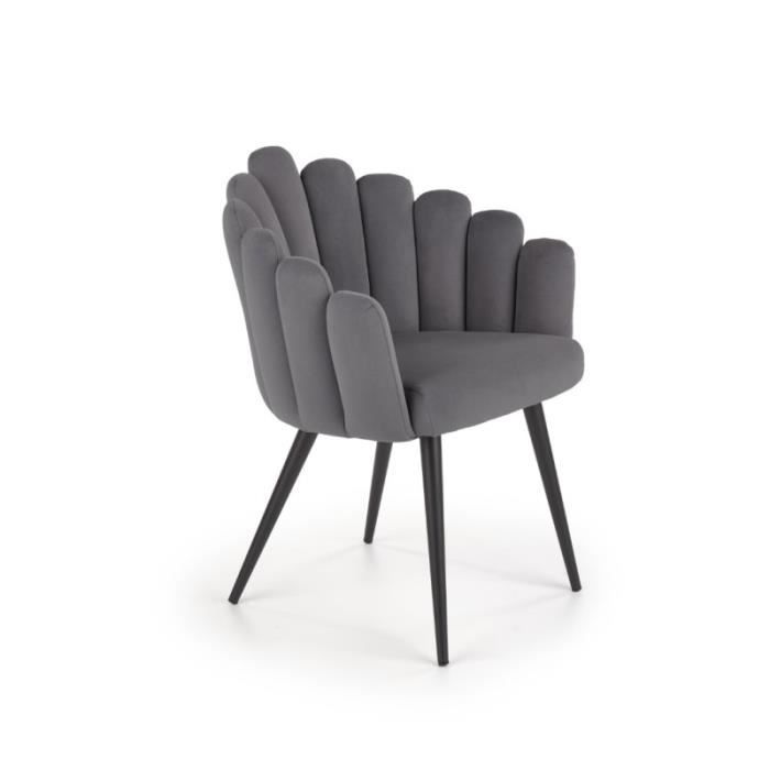 chaise design en tissu 65 x 62 x 85 cm - gris