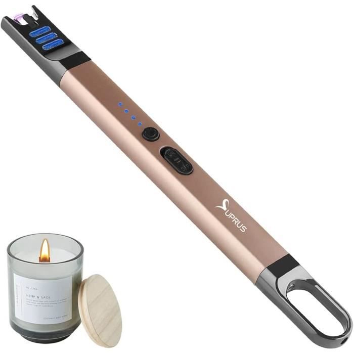 Briquet à Arc Électrique USB Rechargeable - Coupe-Vent 360° Flexible Portable Sans Flamme Pièce Origine Fixation Barres Toit