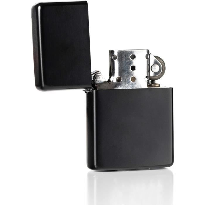 Briquet essence rechargeable acier brossé : achat briquet essence - 7,50