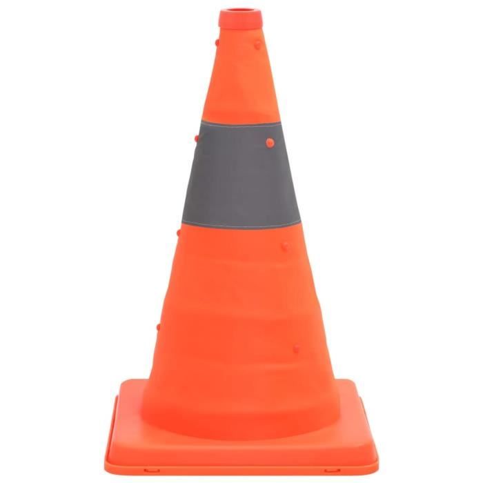 Cône Réfléchissant 75cm Lot 10 Cônes Signalisation 75cm - Base Caoutchouc 38x38cm Norme UNE EN