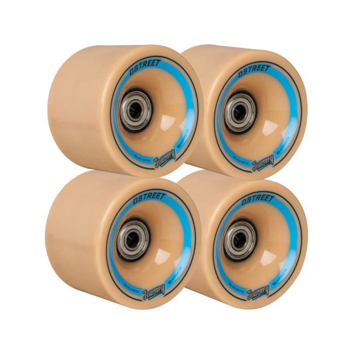 Lot 4 Roues Longboard 60x45mm 78A Avec Roulements ABEC9 - Blanc - Skateboard Cruiser
