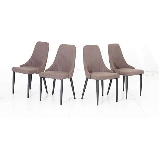 lot de 4 chaises de salle à manger - dupi - design - tissu - métal - gris