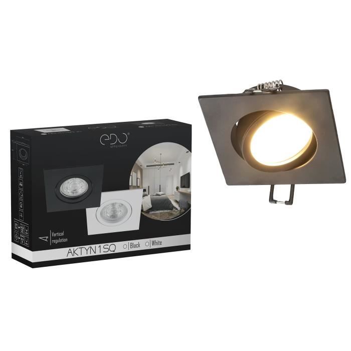 Spot Encastrable LED EDO SOLUTIONS RUTEN – Carré – Blanc/Noir – IP20 – GU10