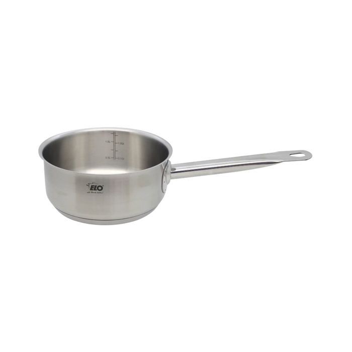 ELO Galant Casserole Induction 16 Cm – Acier Inox 18/10 Brillant – Système Dosage Huile + Échelle Litres – Cuisson Saine