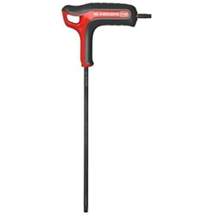 Clé Torx emmanchée - FACOM - 89TXA.40 - T40 - Rouge/Noir - Chrome grenaillé