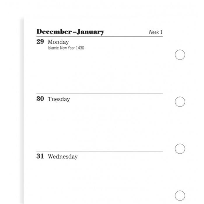 Agenda Filofax A5 Mese Su Due Pagine - Bianco, Con Carta Per Penna Stilografica - Per Appunti E Organizzazione
