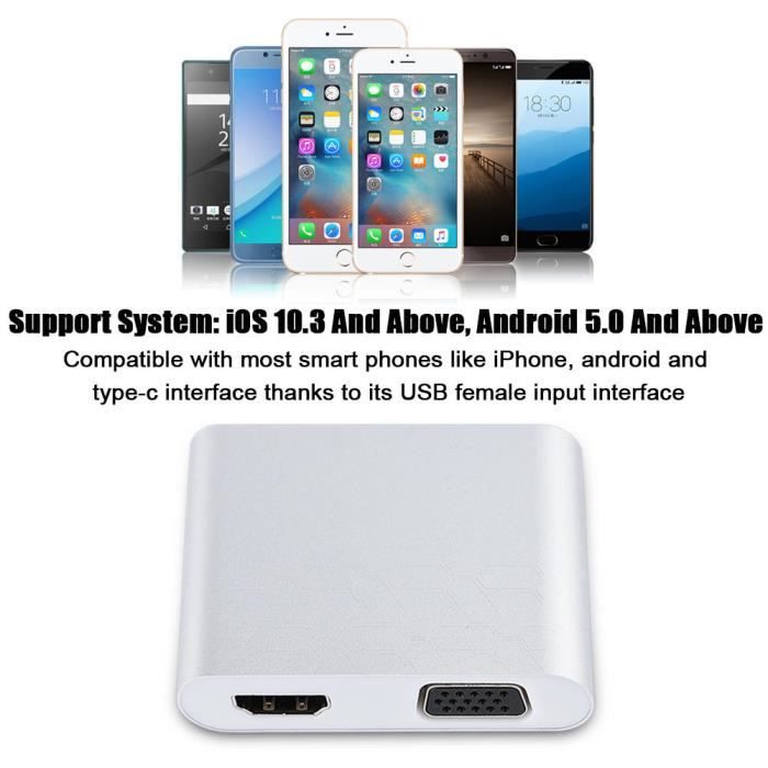Adaptateur USB Vers VGA 1080p - Pour PC, Moniteur, Projecteur - Multi-écran Extention