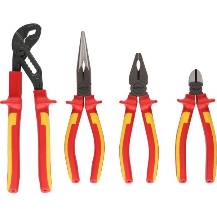 KS Tools 117.1100 - Jeu de 4 pinces isolées à poignée bi-composant