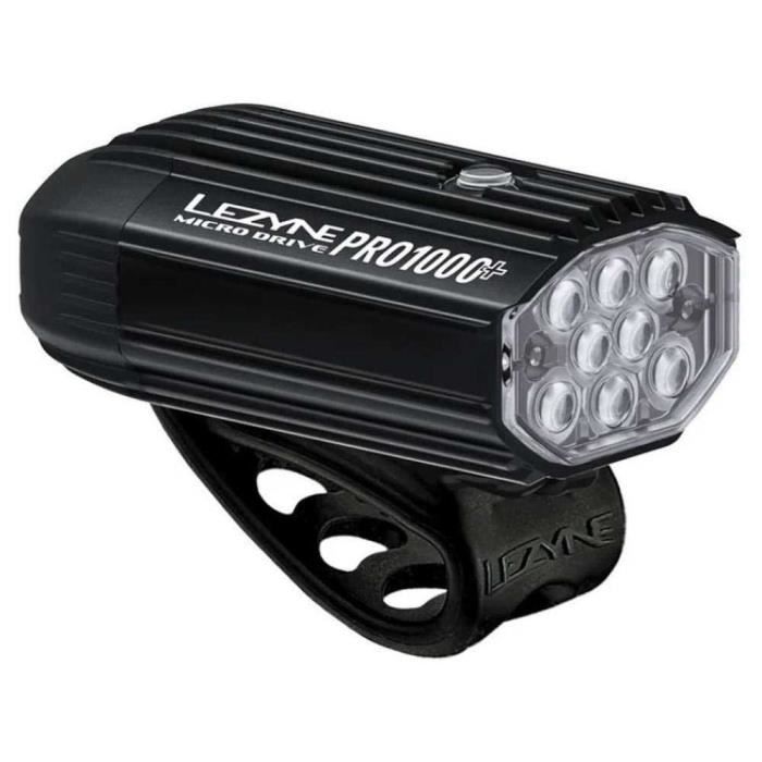 Lezyne Micro Drive Pro 1000+ Phare avant de vlo, LED blanche, 1000 lumens, pour route, montagne, gravier, rechargeable USB-C