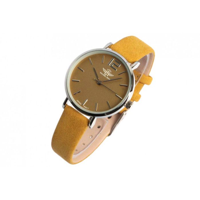 Montre-Michael John-Montre Femme Jaune et Argent Cuir Tendance Lisa - Jaune