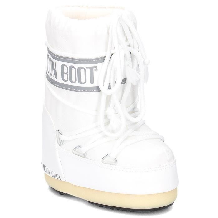 Chaussures enfant Moon Boot Nylon Blanc - Lacets - Synthétique - Haute tige