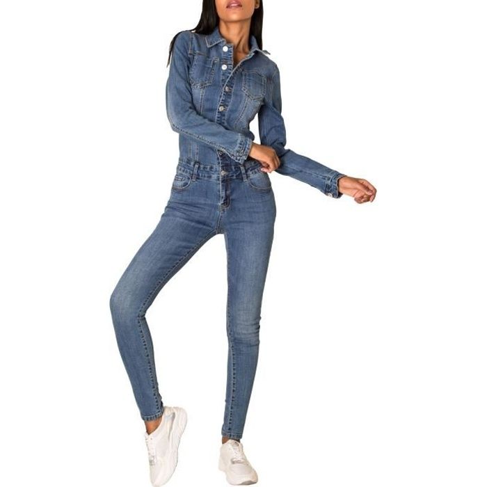Ensemble jeans pour Femme Combinaison skinny Fit Pantalon [Bleu clair, L]  Bleu clair - Cdiscount Prêt-à-Porter