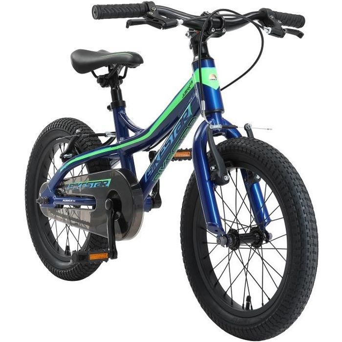 Vélo enfant Mountainbike 16 pouces pour garçons et filles de 4-5 ans - BIKESTAR - Edition MTB - Bleu Vert