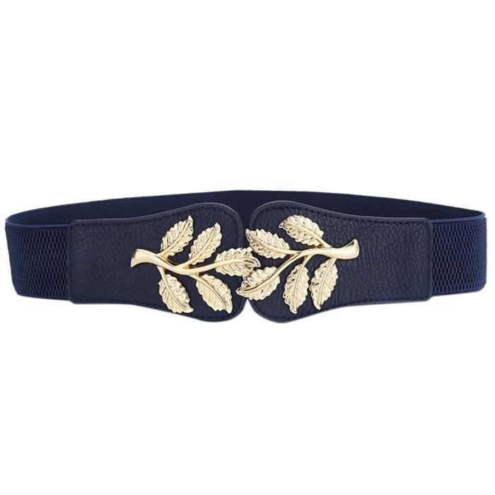 Ceinture extensible élégante avec boucle extravagante - noir/argenté