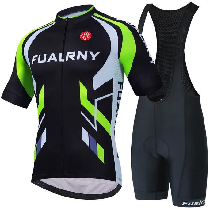 Maillot Cyclisme Homme Manches Courtes - Respirant, 3 Poches Arrière Et Bande Réfléchissante