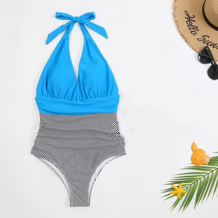 Maillot de bain 1 pièce femme - Heva - Bleu - Nabaiji - Décathlon