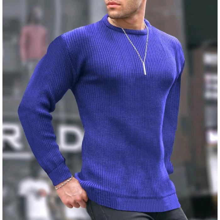 Pull Homme à Col Zippé en Polaire Chaud Automne Hiver Pullover Col