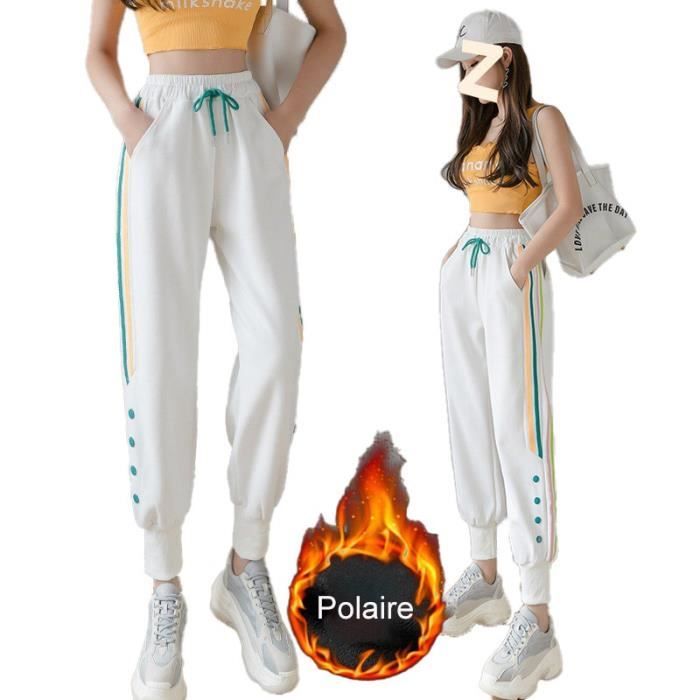 Niwicee Pantalon Jogging Femme Polaire Hiver Doublé Sherpa Taille Haute Cordon - Ultra Chaud Et Confortable