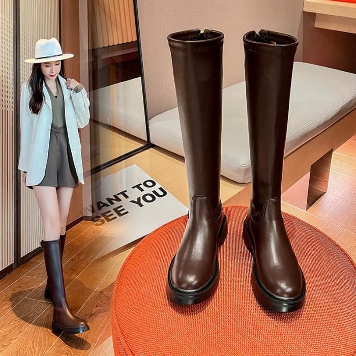 Botte haute online plate femme