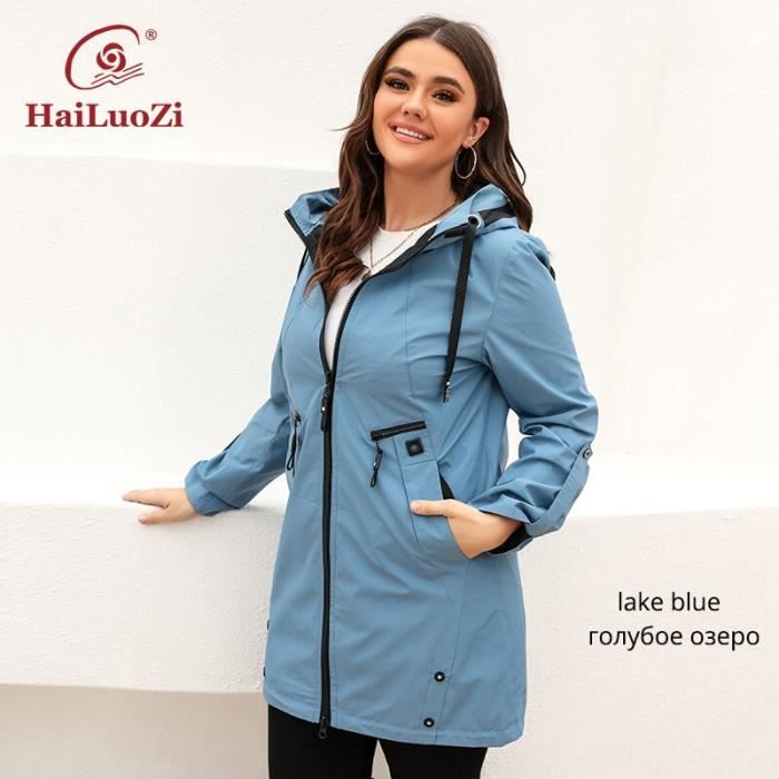 Trench Femme L9WEI - Long Coupe-Vent Décontracté