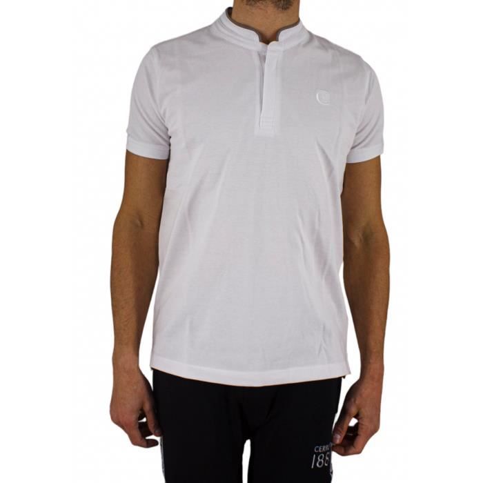 Cerruti 1881 Polo manches courtes col mao New Firenza Blanc Homme