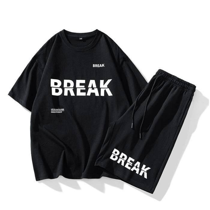 Ensemble de Vetement 2 pieces Ete Homme Jeune INSFITY Respirant Mode Hip hop Fitness Noir Cdiscount Pret a Porter