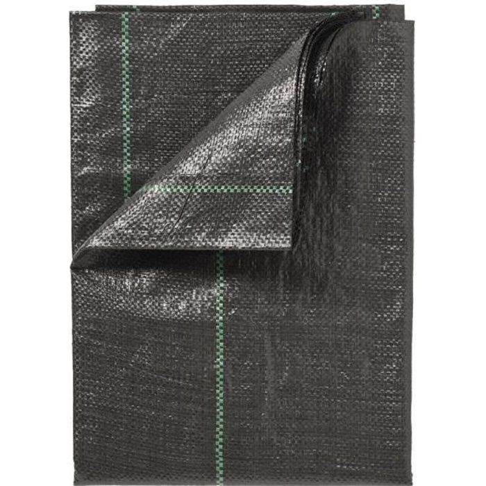 Toile de paillage paysages noire 1 x 25 m traité anti UV 100 g/m² - Bâche de sol anti mauvaises herbes
