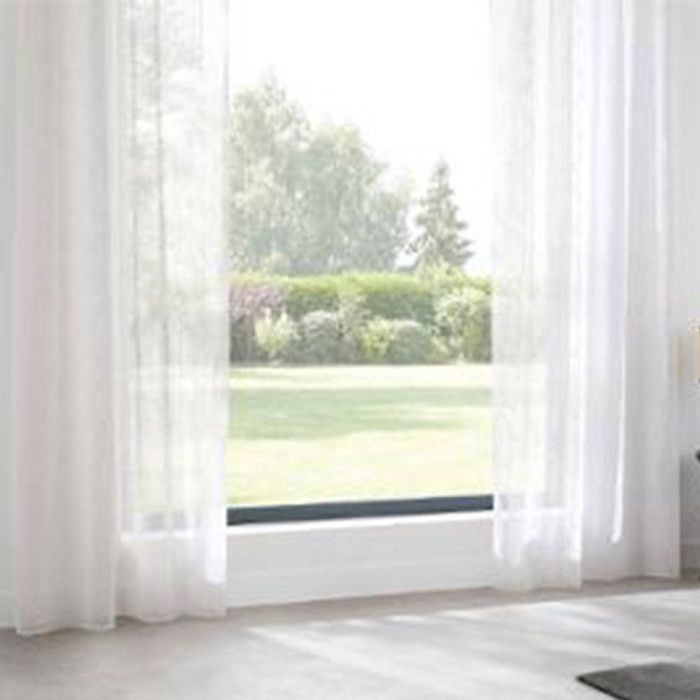 140 x 175 cm Topfinel Lot de 2 Rideaux Transparents à Rayures avec Galon fronceur pour Chambre d/'enfant Jaune