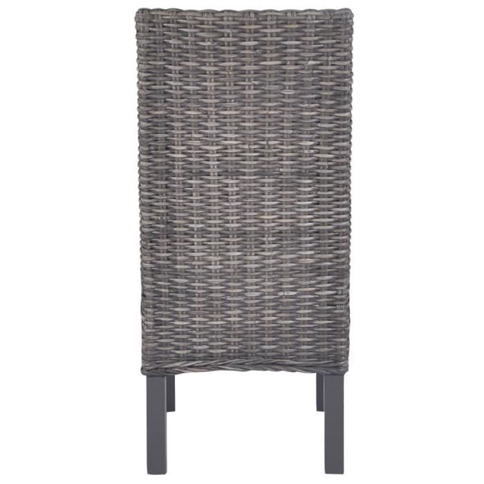 Ensemble de chaises de salle à manger en rotin pratique et confortable - Pwshymi -2pcs - Rotin kubu et bois de manguier -46x61x93 cm