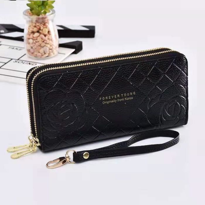 Portefeuille Femme REETEE En Cuir PU - Grand Format, 17 Compartiments, Motif Floral