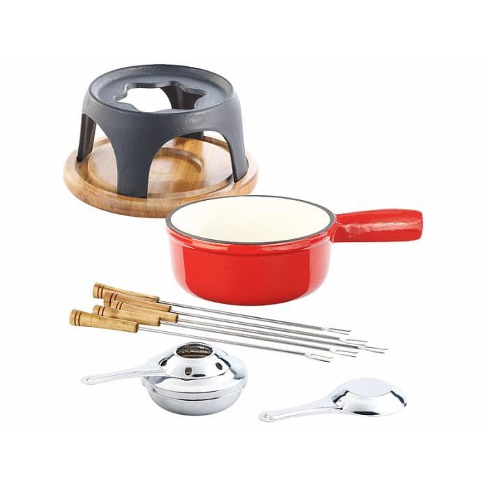 Service à fondue en fonte émaillée, Ø 16 cm Cdiscount Maison