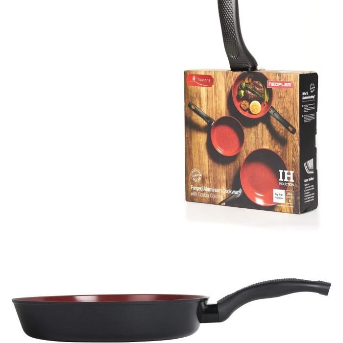Poêle Antiadhésive 20 Cm, Poêle À Induction Ou Flamme, Revêtement Naturel À 5 Couches Très