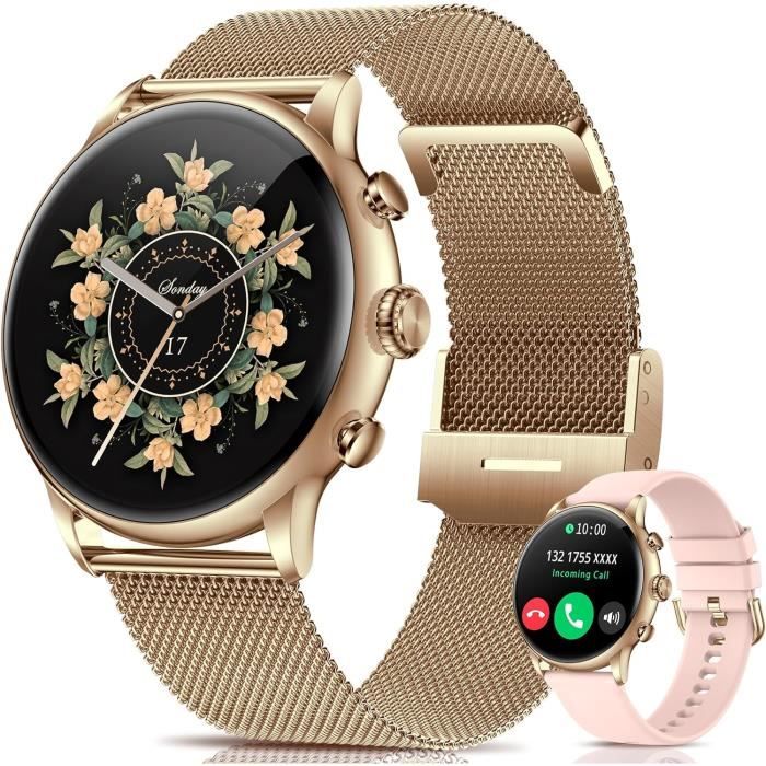Montre Connectée Sport Femme Rose - GPS, Appels - Running, Fitness - Neuve