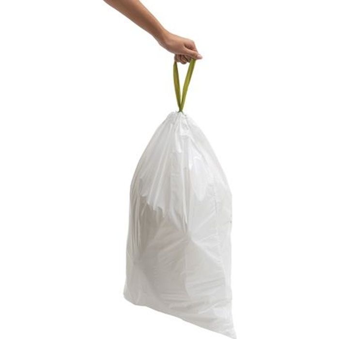 Lot de 20 sacs poubelles blanc 50L 60 x H75 CM BINY Ultra résistant 23 –