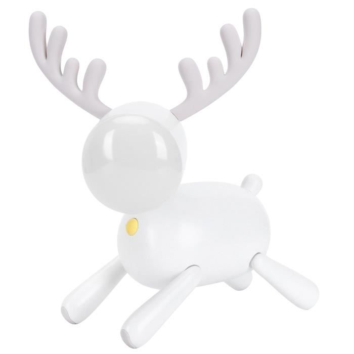 LAMPE DE CHEVET Veilleuse Sujet Animalier -Le Cerf - Marbre Et Verre