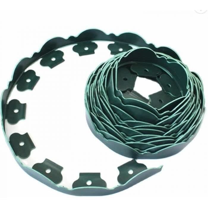 Bordure De Pelouse Flexible 20m En Plastique Avec 60 Goupilles - Hauteur 5 Cm - Noir