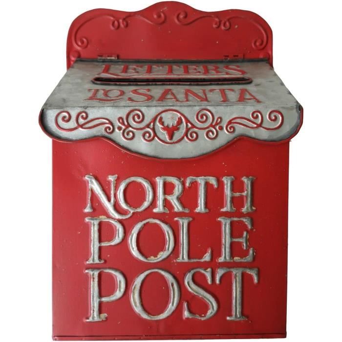 Boîte Aux Lettres De Noël En Métal - Décoration Festive 22x50 Cm, Pour Intérieur/extérieur - Idée Cadeau Fêtes - 7